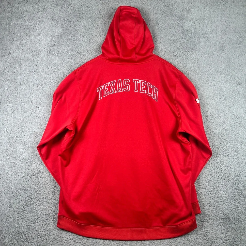 Texas Tech Red Raiders Under Armour Hoodie Mens 3XL Red Fleece Football Pullover